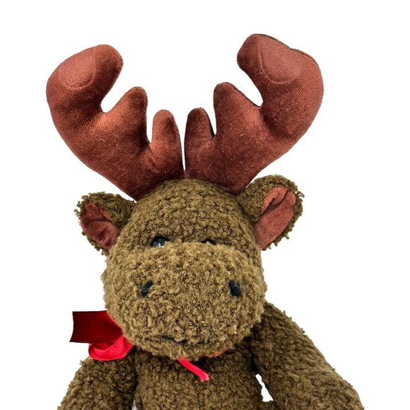 Vintage Lexin Nice Stuff Reindeer Moose Elk Plush Brown Jointed Stuffed Toy 13" - Picture 2 of 11